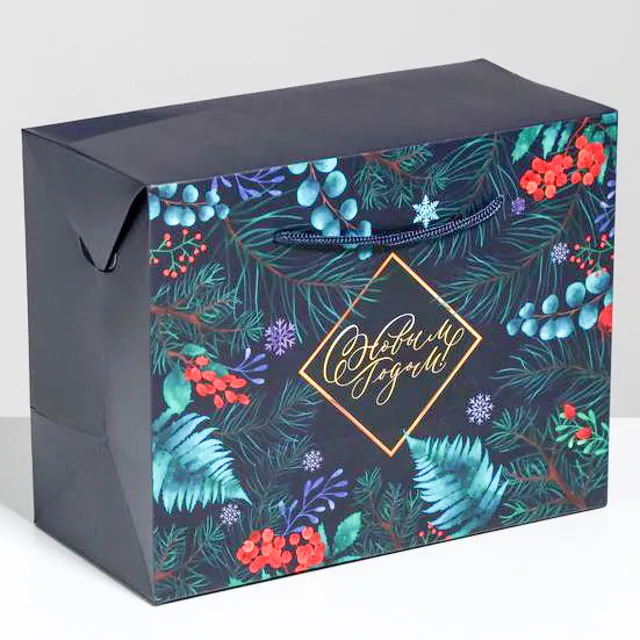 Пакет-коробка 'Новогодняя ботаника'